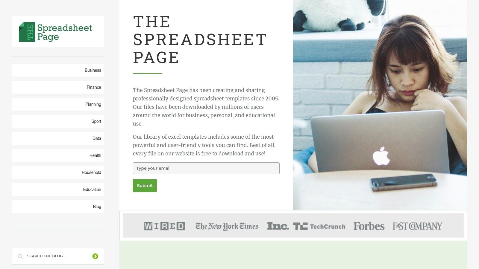 The Spreadsheet Page