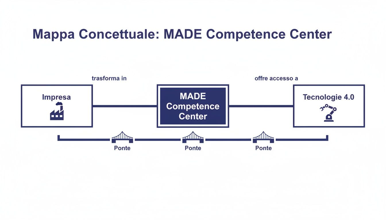 Mappa concettuale del MADE Competence Center che collega le imprese alle tecnologie 4.0.