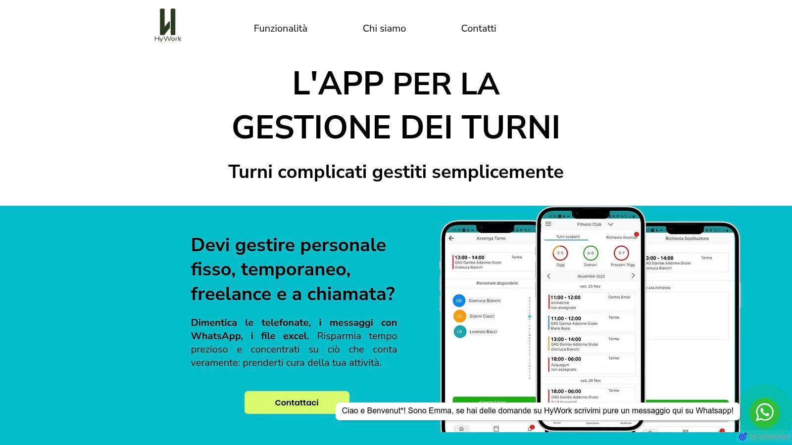 HyWork, programma per la gestione dei turni di lavoro del personale